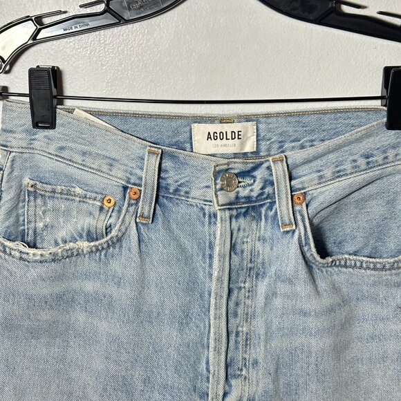 AGOLDE ‘Riley’ High Rise Straight Jeans – Light Wash, Size 27 - Picture 8 of 10